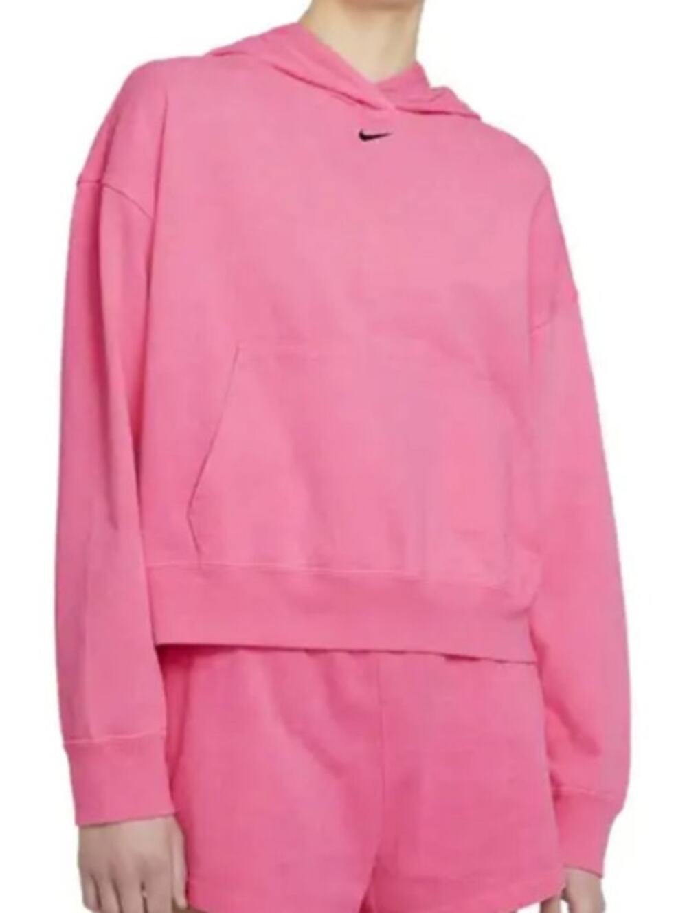 Nike Sportswear Women's Washed Pink Hooded Top Small